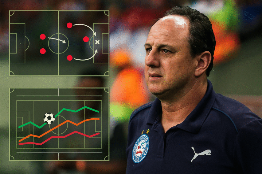 Análise tática e estatística no futebol: estratégias de movimentação em campo e desempenho em números.